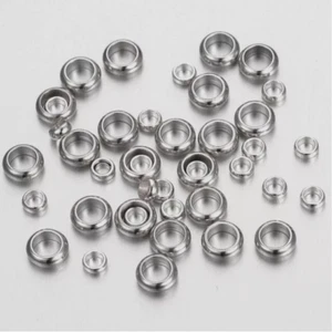 50pcs 304 Stainless Steel European Large Hole Ring Loose Beads DIY Crafts 2~10mm - Picture 1 of 2