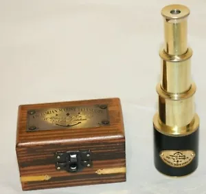 Victorian Brass Telescope with Box Antique Finish Nautical Maritime Spyglass - Picture 1 of 8