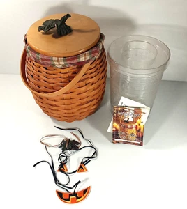 Longaberger Basket 2000 October Fields Halloween tapa calabaza/florero de plástico - Imagen 1 de 18