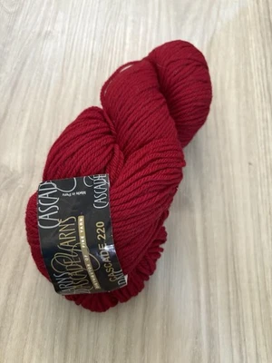Hilo Cascade 220 100 gramos 3,5 OZ rojo granate 100 % lana peruana Highland Foto 1 de 3