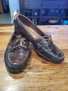 Polo Ralph Lauren Krokodilleder Halbschuhe Herren 8,5 D dunkelbraun - Bild 1 von 18