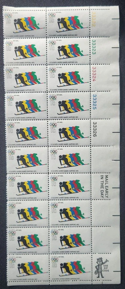 US Scott C85 - Olympics - MNH - 1972 Air Mail Issue -Block of 20 - Image 1 of 1