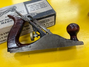 Vintage Dunlap Smooth Bottom Wood Hand Plane Original Box - Picture 1 of 24
