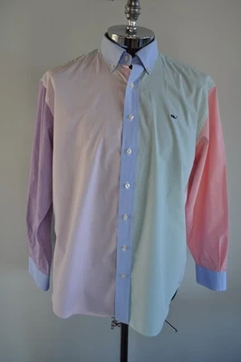 Vinyard Vines Whale Shirt Gingham Multi-Color Button-Down Dress Men's  Large - Image 1 of 4