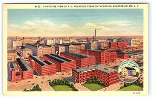 Postcard R J Reynolds Tobacco Factories Winston-Salem North Carolina D464 - Picture 1 of 2