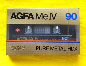 1x Cinta de casete AGFA Me IV 90 Pure Metal HDX 1982-1985 + EMBALAJE ORIGINAL + SELLADO + #1 - Imagen 1 de 2