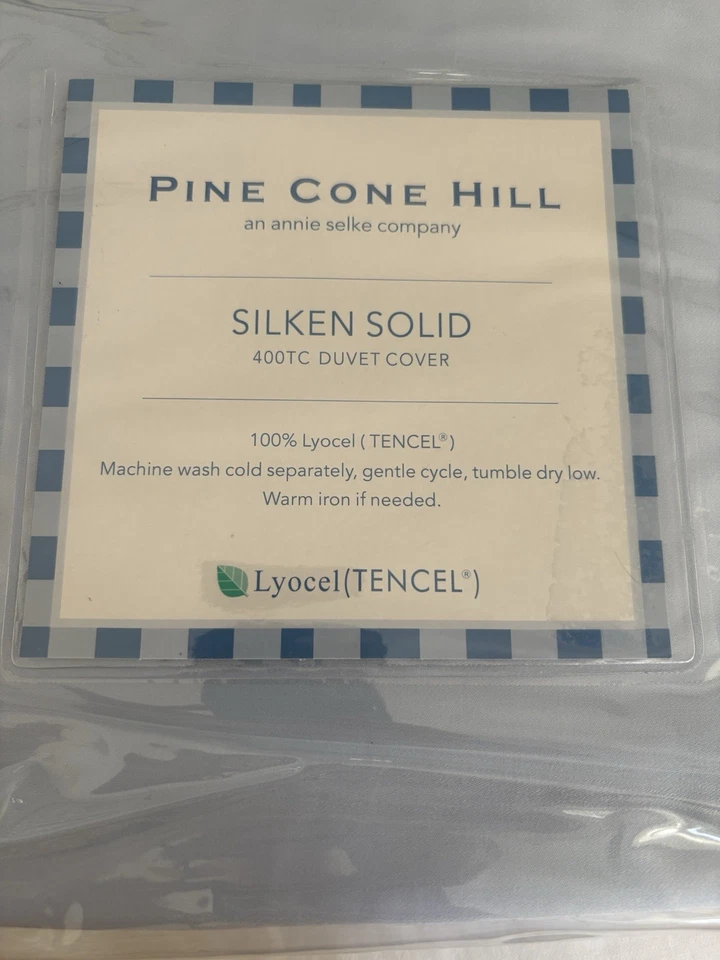 Unopened Pine Cone Hill 400TC Duvet - Soft Blue - Image 1 of 2