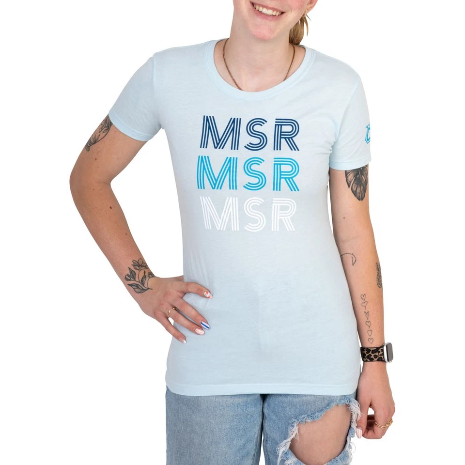 Camiseta para mujer MSR™ 217-817-0008 líneas pequeña azul claro Foto 1 de 1
