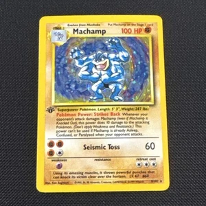 Machamp 8/102 1st Editon Base Set Holo With Swirl  Vintage Pokemon TCG Card - Picture 1 of 6