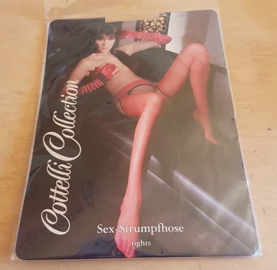 Cottelli Collection Sex-Strumpfhose Schritt offen Damen Straps Tights Gr. S/M - Bild 1 von 2