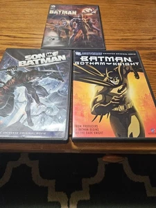 Lot Of 3 Animated Batman Movies Dc Universe Dc Comics.Super Rare To Find Oop - Picture 1 of 11