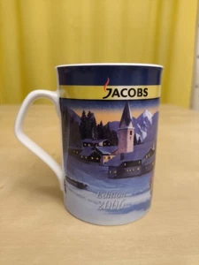 Tasse Jacobs Edition 2006 Weihnachten Winter Kaffee Tee Sammler Mug blau Kirche  - Bild 1 von 11