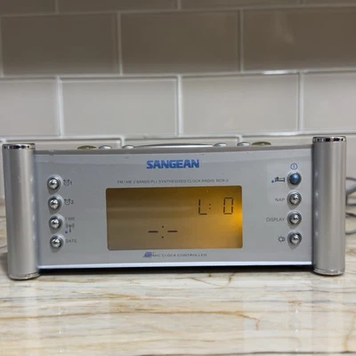 Sangean FM AM 2 bands PLL Synthesized Clock Radio RCR-2 Atomic Clock Tested - Image 1 of 4