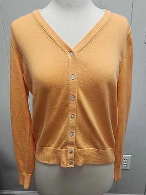 Cárdigan Suéter Algodón Jr Lilly Pulitzer Naranja Amarillento Talla M Foto 1 de 4