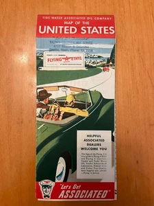 Vintage 1950s Tide Water Oil Map of the United States Map of US - Picture 1 of 4