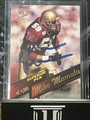 🔥1995 Superior Pix Auto /4000 MIKE MAMULA Boston College Philadelphia Eagles🔥 - Image 1 of 2