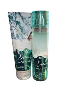 Bath & Body Works Snowy Morning Fine Fragrance Mist Spray & Cream Rare Retired - Picture 1 of 3