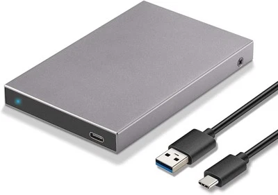 SSK Aluminum 2.5" Hard Drive Enclosure USB C 3.1 Gen 2(6Gbps) to SATA Gray  - Image 1 of 4