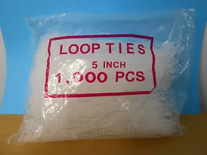 1,000- 5" Tie Lock Tag Fastners-Adjustable Security beaded Loop Clear Plastic - Picture 1 of 2