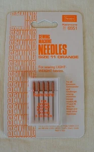 Sealed Pkge 5 Singer Sewing Machine Needles Size 11 Orange Lightweight Fabrics - Picture 1 of 5