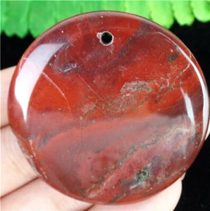 Cuentas colgantes redondas de jaspe arco iris rojo natural 48x7 mm HL83659 - Imagen 1 de 1