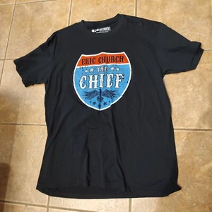 Eric Church The Chief T-Shirt Short Sleeve Black Outsider Revival Tour Sz XL - Picture 1 of 7