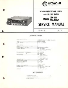 Manual de servicio original Hitachi para CSK - 218 / W - Imagen 1 de 1