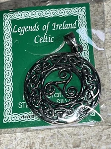G1025~ 925 Sterling Silber LEGENDS OF IRELAND CELTIC KNOT runder Anhänger NEU - Bild 1 von 2