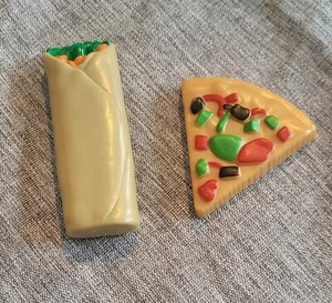 Vtg Play Food Burrito And Pizza 2 Random Pieces Pretend Play  Replacements - Picture 1 of 2