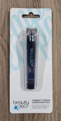 NEW Beauty 360 Compact Toenail Nail Clipper with File Stainless Steel CVS