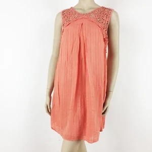 Trixxi SSummer Short Dress Medium Womens M Sleeveless w/ Lace Orange Salmon - Picture 1 of 10