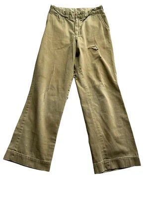 复古 20 世纪 50 年代 60 年代 Sanforized 棉工装裤卡其色 Chinos 帆布 26X27 — 第 1/4 张图片