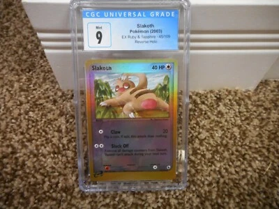 Slakoth cgc 9 MINT REVERSE HOLO EX Ruby and Sapphire E-Reader 45/109 psa Pokemon - Image 1 of 3