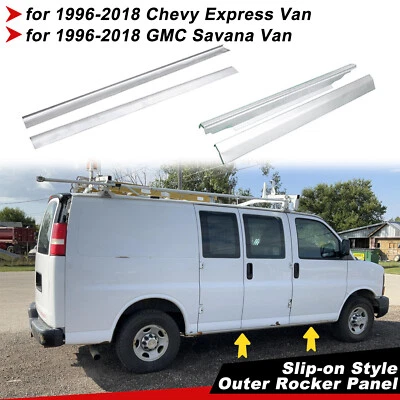 Slip-On Rocker Panel Left & Right Side For 1996-18 Chevy Express GMC Savana Van  - Image 1 of 4