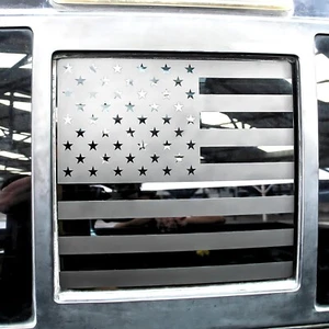 Black Rear Back Middle Window American USA Flag Vinyl Decal Fits 05-15 Tacoma - Picture 1 of 5