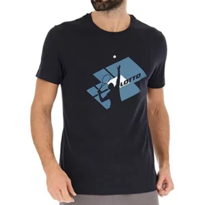Lotto Losanga Men's Tennis Tee Black Blue - Picture 1 of 6