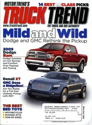 Motor Trend's Truck Trend Magazine MAY/JUNE 2008 14 BEST IN CLASS PICKS Foto 1 de 3