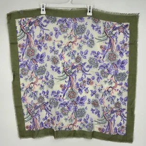 Sciarpa quadrata donna vintage Glentex verde salvia rosa viola floreale acrilico Giappone - Foto 1 di 7