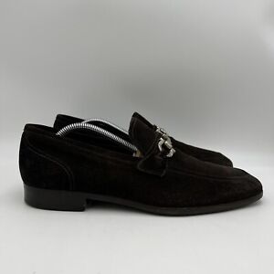 SALVATORE FERRAGAMO Brown Suede Horsebit Loafers Size 9.5 D 13VF 54011 C19