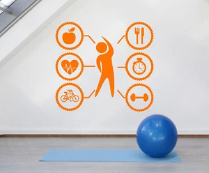 Vinyl Wall Decal Sport Beauty Health Lifestyle Gym Fitness Stickers (1648ig) - Picture 1 of 3