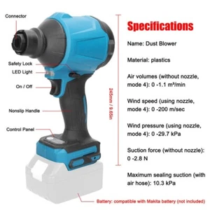CROWNTOOLS pistol grip 18v dust blower for Makita 18v batteries - Picture 1 of 4