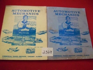 VINTAGE 1974 COMMERCIAL TRADES INSTITUTE - AUTOMOTIVE MECHANICS TEXTBOOK SET VGC - Picture 1 of 9