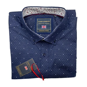 Guide London Premium Range Stretch Fabric Dress Shirt Navy Blue Size Medium - Picture 1 of 9