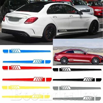 2 calcomanías laterales de vinilo largas a rayas para Mercedes Benz C Foto 1 de 4