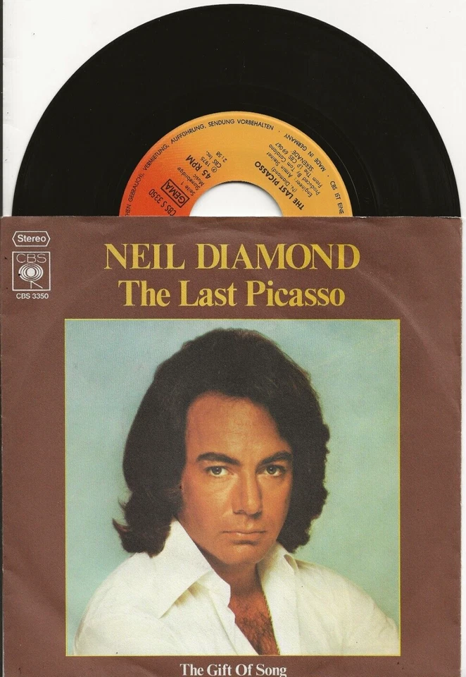 NEIL DIAMOND THE LAST PICASSO 1975 SINGLE FROM GERMANY, FAB PIC SLEEVE - Image 1 of 1