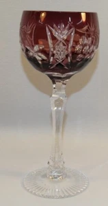 LOVELY AMETHYST CUT TO CLEAR CRYSTAL WINE HOCK VINEYARD GRAPE PATTERN BAYEL - Picture 1 of 6