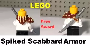 LEGO Spiked Shoulder Armor Turtle Shell SCABBARD Teeth FREE SILVER SWORD Backpak - Picture 1 of 1
