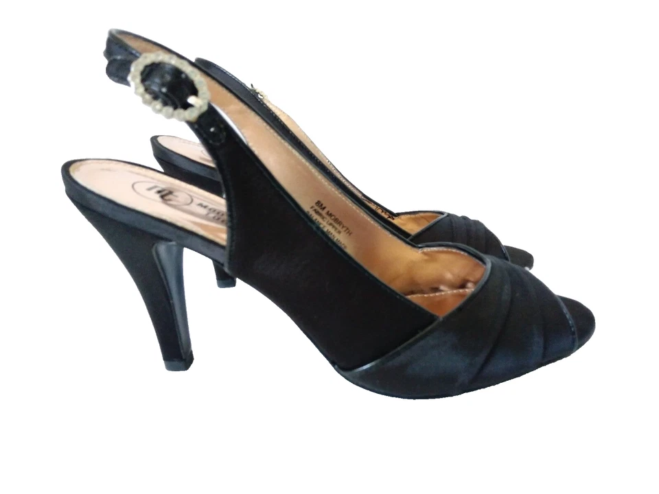 Nuevo Mootsie Tootsie Mobryth Mujer EE. UU. 8 M Negro Tela Tacones con Cordones Punta abierta Foto 1 de 1