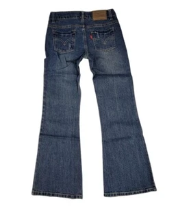 NWT LEVI Strauss Jeans Girl’s Sz 12 Reg Stretch Flare 517 Denim Vintage Blue - Picture 1 of 8