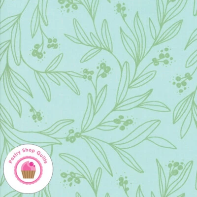 Moda LITTLE TREE 5094 16 Aqua Gray Trees  LELLA BOUTIQUE Quilt Fabric CHRISTMAS - Image 1 of 4